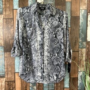By&by XS snake print blouse button down